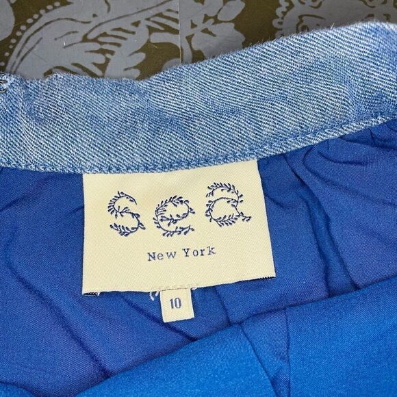 Sea New York Denim Cotton Embroidered Skirt size 10 - Picture 5 of 12
